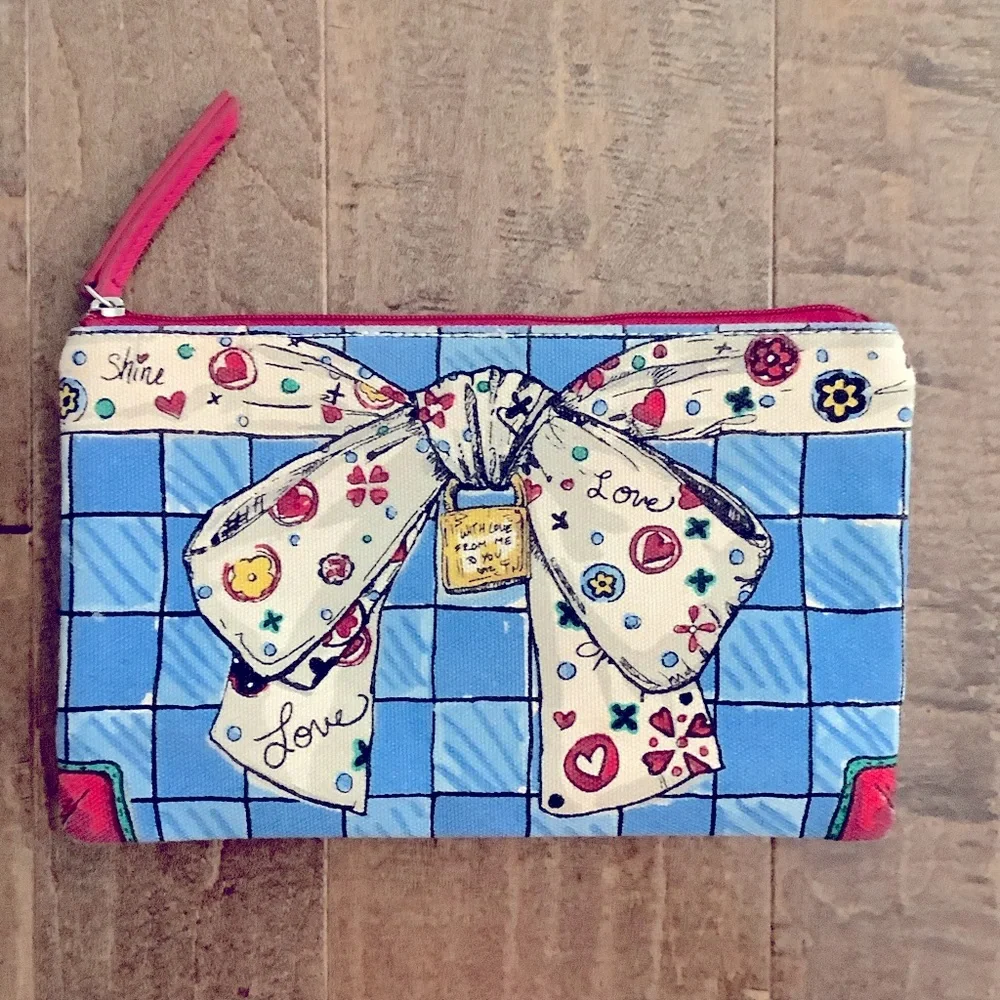 Brighton Heavy Fabric NWOT Cosmetic Zippered Bag, 5.5” X 9”